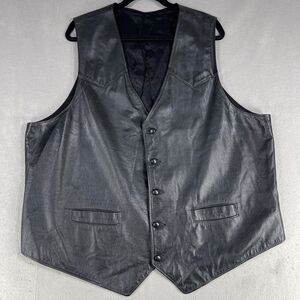 Vintage Lariat Leathers Biker Mens Size 54 XL Vest USA Made Genuine Leather
